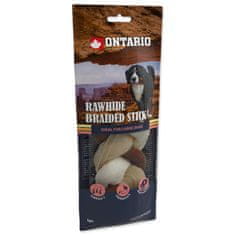 Ontario Pochoutka pletené tyčinky ze surové kůže 17,5 cm 1 ks