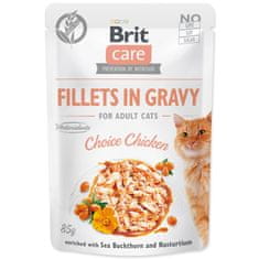 Brit Kapsička BRIT Care Cat Fillets in Gravy Choice Chicken 85 g