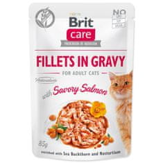 Brit Kapsička BRIT Care Cat Fillets in Gravy with Savory Salmon 85 g