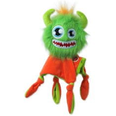 Dog Fantasy Hračka DOG FANTASY Monsters chlupaté strašidlo zelené pískací s dečkou 28 cm