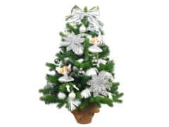 LAALU Ozdobený umelý vianočný stromček PRINCEZNA MÁJA 60 cm s LED OSVETLENÍM V KVETINÁČI
