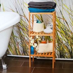 Relax Bambusový kúpeľňový regál s 3 policami 3496