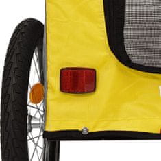Vidaxl Príves za bicykel pre psa žlto-sivý oxfordská látka a železo