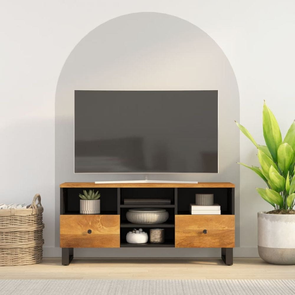 Vidaxl TV skrinka 100x33x46 cm masívny mangovník a kompozitné drevo