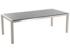Beliani Záhradný stôl s 3-dielnou granitovou doskou 220 x 100 cm sivý GROSSETO