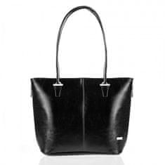 PAOLO PERUZZI Elegantná dámska nákupná taška z čiernej kože