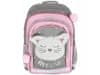 Ružovo-šedý školský batoh pre dievčatá s odrazkou 40x29x20cm