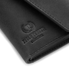 PAOLO PERUZZI Pánska čierna kožená peňaženka in-10