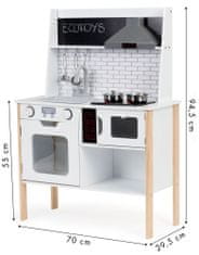 EcoToys Detská drevená kuchynka so svetelnými a zvukovými efektmi PLK537