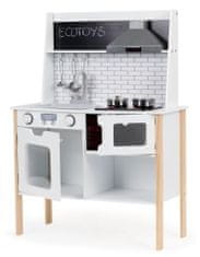 EcoToys Detská drevená kuchynka so svetelnými a zvukovými efektmi PLK537