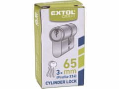 Extol Craft Vložka cylindrická mosadzná, 65mm, 3x kľúč, EXTOL CRAFT