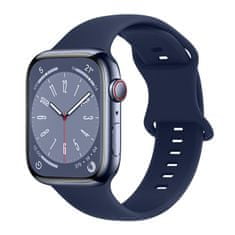 BStrap Smooth Silicone remienok na Apple Watch 42/44/45mm, navy blue