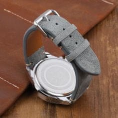 BStrap Suede Leather remienok na Garmin Vivoactive 4s, gray