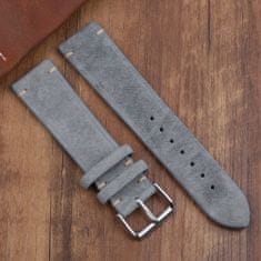 BStrap Suede Leather remienok na Garmin Venu 2S, gray