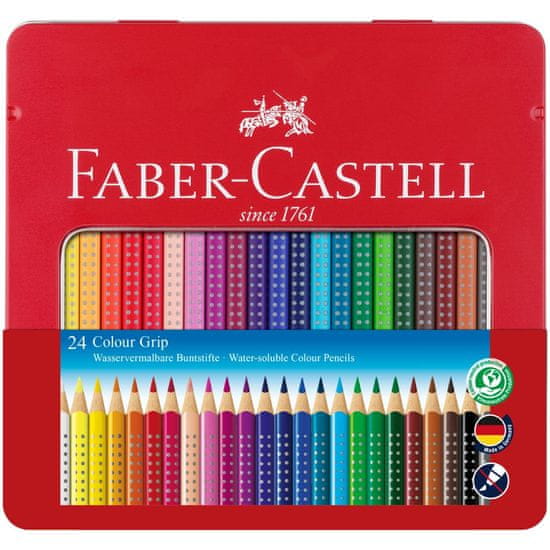 Faber-Castell Pastelky akvarelové Colour Grip set 24 farebné v plechu