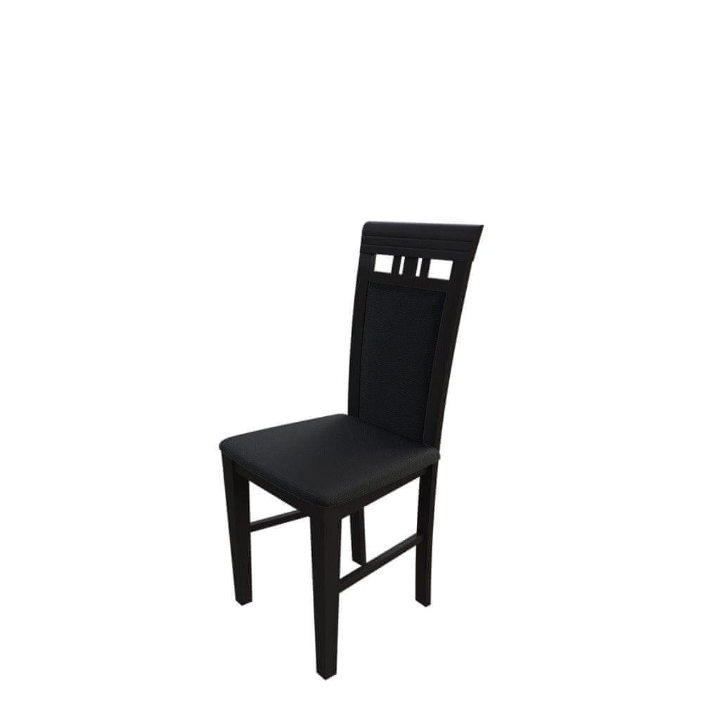 Veneti Jedálenská stolička MOVILE 12 - wenge / čierna eko koža