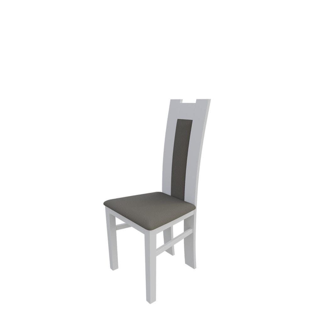 Veneti Jedálenská stolička MOVILE 18 - biela / šedá ekokoža