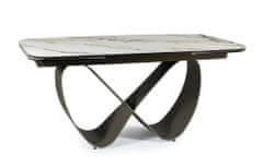 Veneti Dizajnový jedálenský stôl GRANT - biely / hnedý