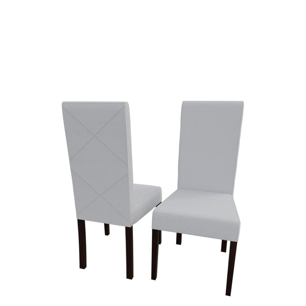 Veneti Jedálenská stolička MOVILE 4 - orech / biela eko koža