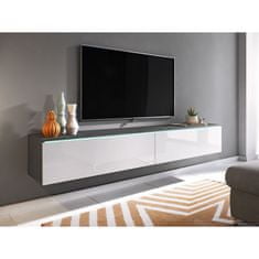 Veneti Televízna skrinka s LED osvetlením 180 cm WILLA D - matera / lesklá biela