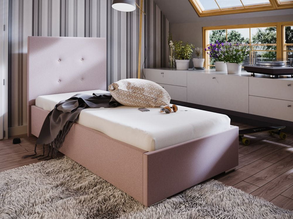 Veneti Jednolôžková posteľ 80x200 FLEK 1 - ružová