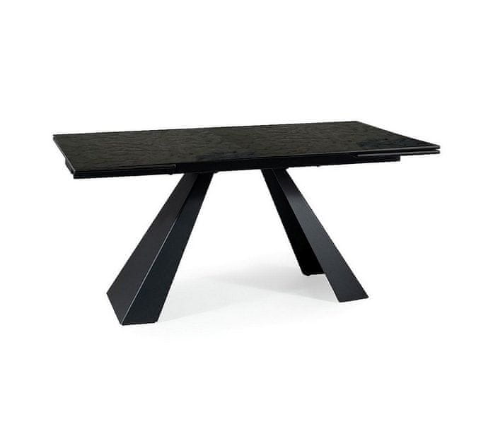 Veneti Rozkladací jedálenský stôl GEDEON 2 - 160x90, čierny / matný čierny