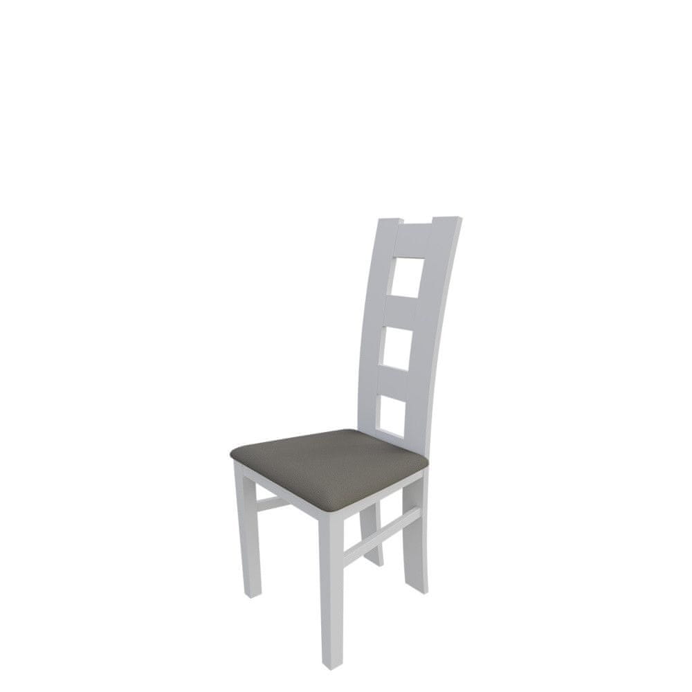 Veneti Jedálenská stolička MOVILE 21 - biela / šedá ekokoža