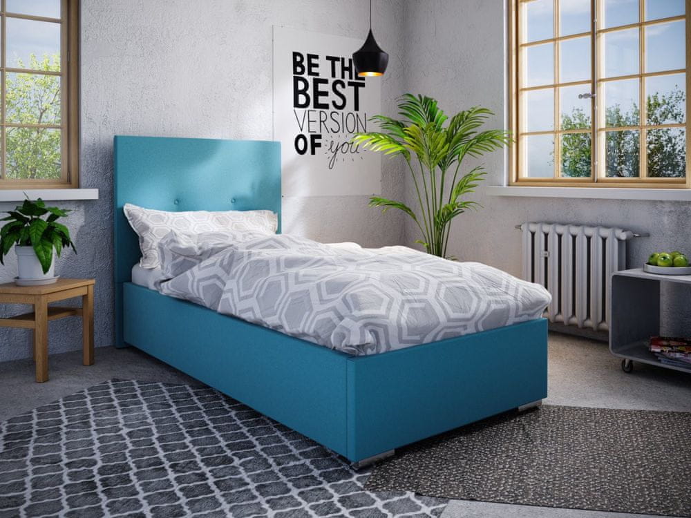 Veneti Jednolôžková posteľ 90x200 FLEK 2 - modrá