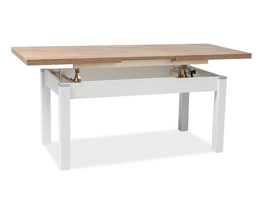 Veneti Výškovo nastaviteľný stôl ZDENKO - dub lancelot / biely