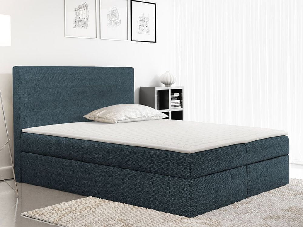 Veneti Kontinentálna jednolôžková posteľ 120x200 MARICELA - modrá + topper ZDARMA