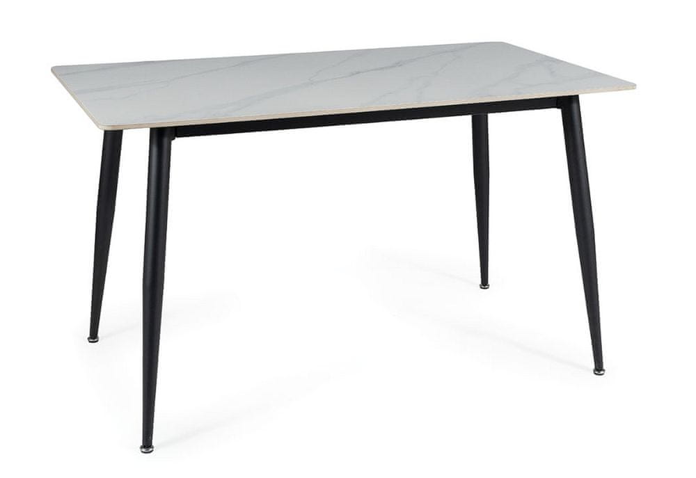 Veneti Jedálenský stôl JUSEF - 130x70, biely / čierny