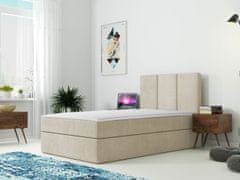 Veneti Kontinentálna detská posteľ 100x200 LOBO - béžová, ľavé prevedenie + topper ZDARMA