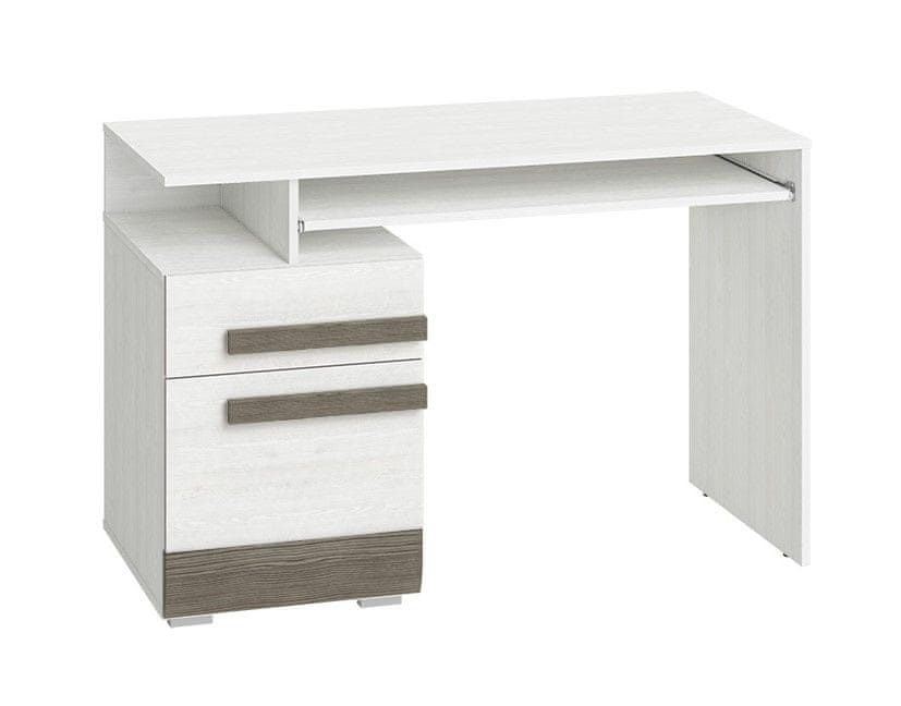 Veneti Písací stôl ILKO - biela borovica / new grey