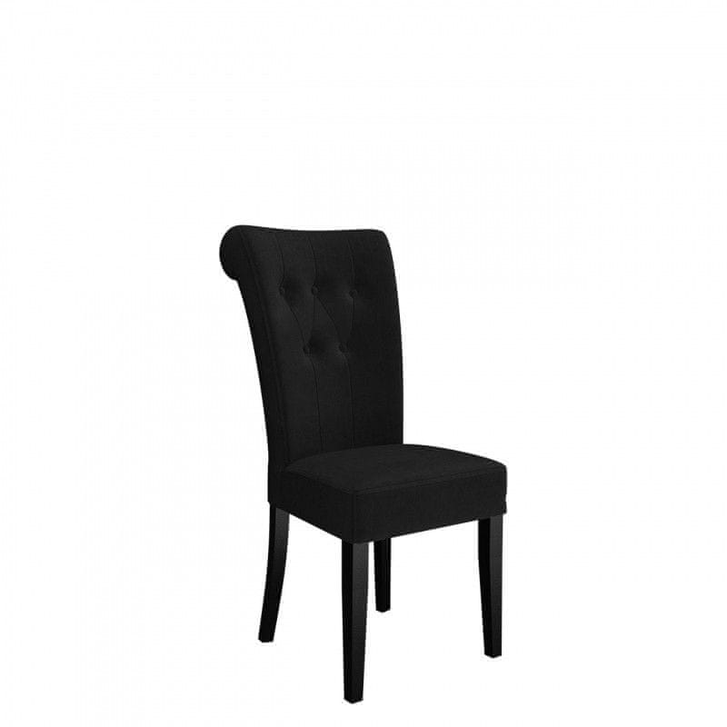 Veneti Luxusná jedálenská stolička NOSSEN 3 - čierna / chrómované klopadlo