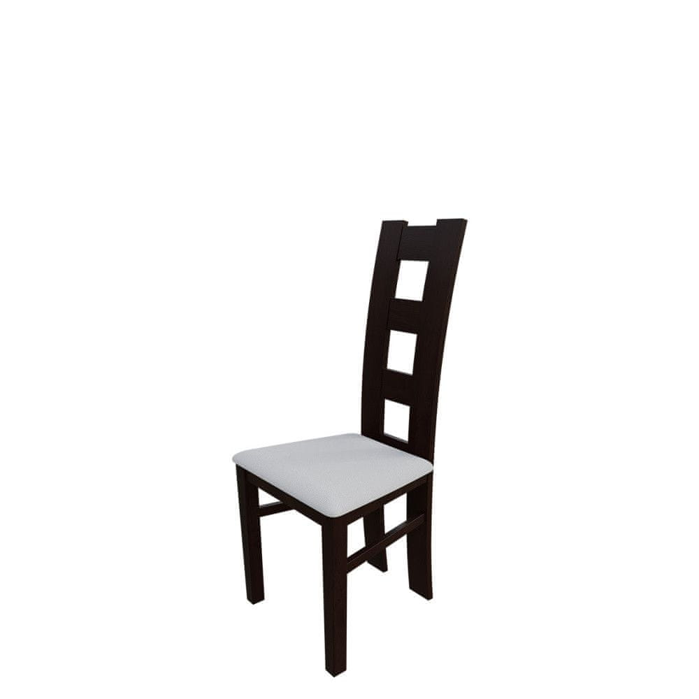 Veneti Jedálenská stolička MOVILE 21 - orech / biela ekokoža