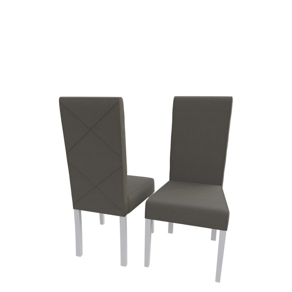 Veneti Jedálenská stolička MOVILE 4 - biela / šedá eko koža
