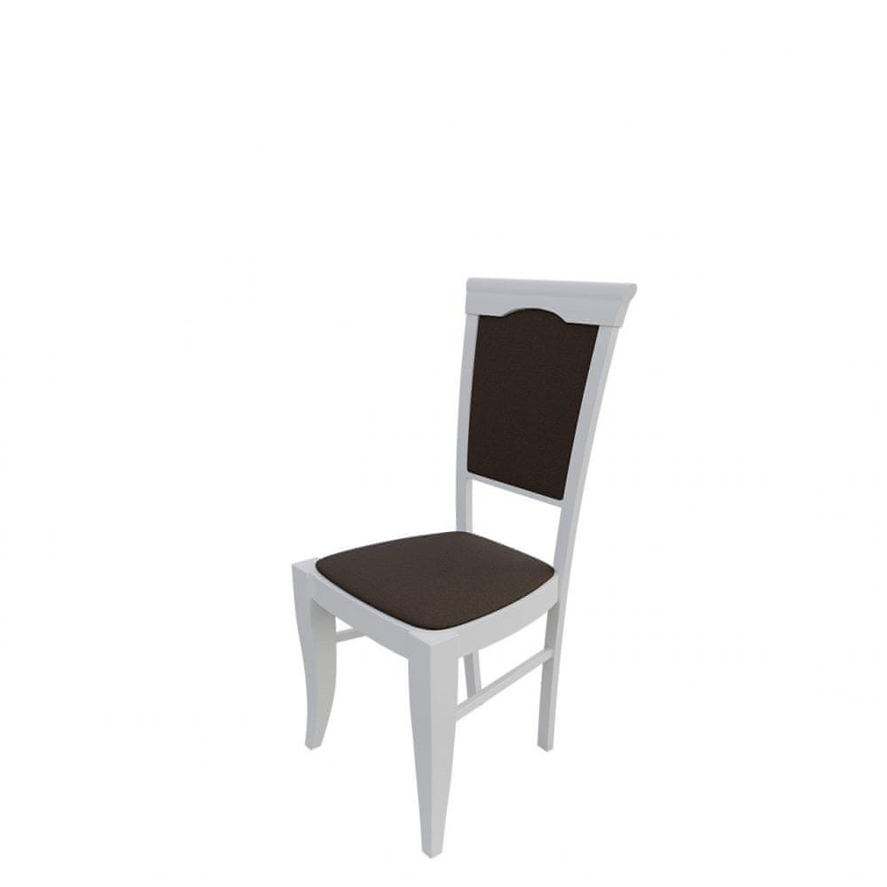 Veneti Čalúnená jedálenská stolička MOVILE 1 - biela / tmavá hnedá 1