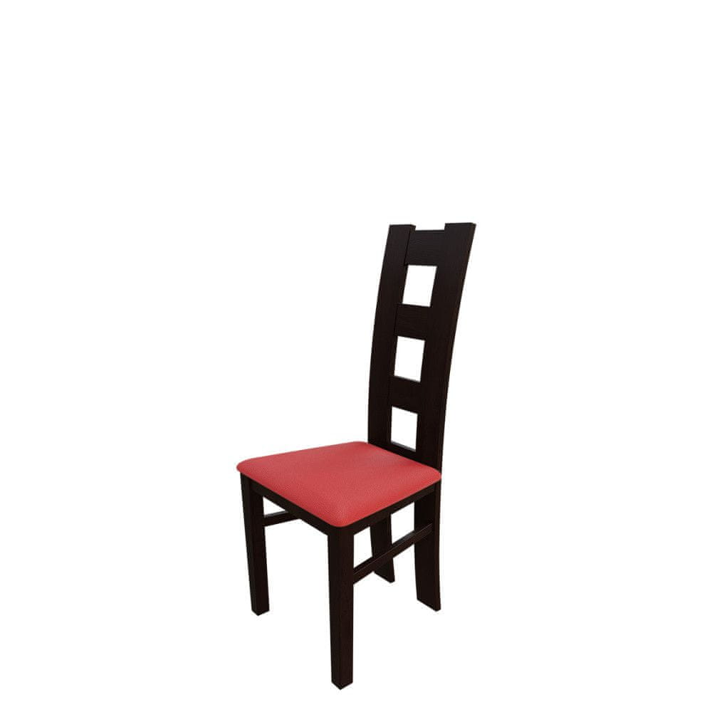 Veneti Jedálenská stolička MOVILE 21 - orech / červená ekokoža