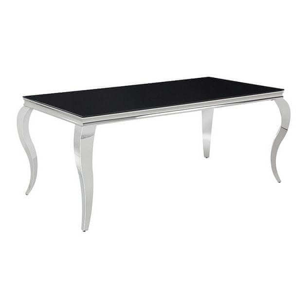 Veneti Jedálenský stôl PREDRAG - 180x90, čierny / chróm