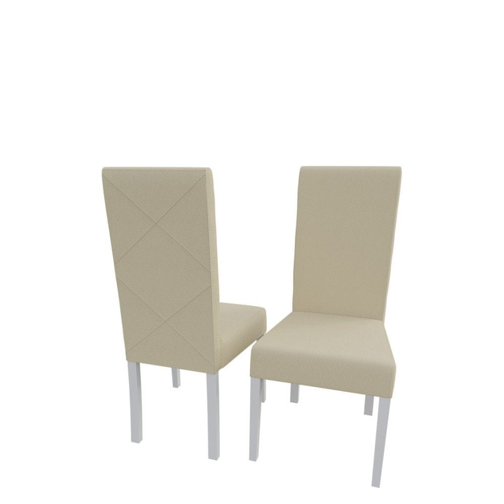 Veneti Jedálenská stolička MOVILE 4 - biela / béžová eko koža