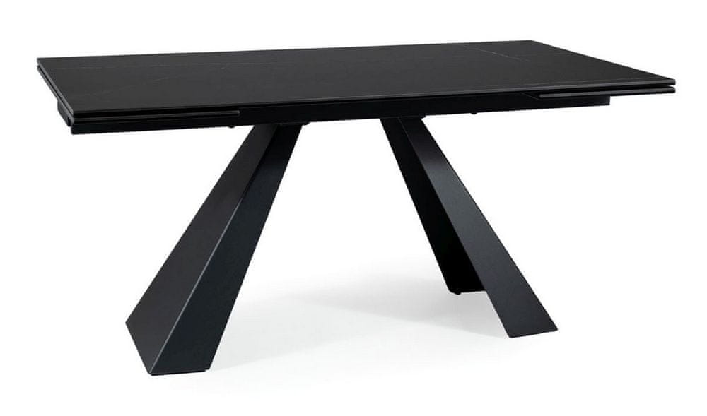 Veneti Rozkladací jedálenský stôl GEDEON 1 - 160x90, čierny / matný čierny