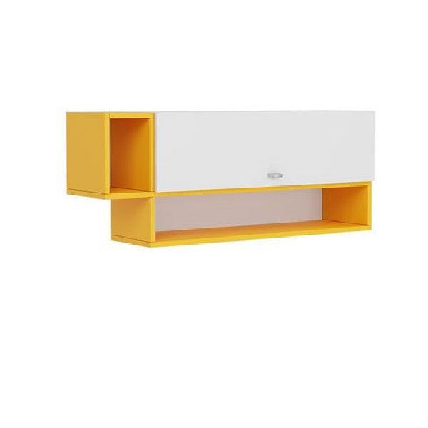 Veneti Závesná skrinka do detskej izby HARKA - biela / žltá