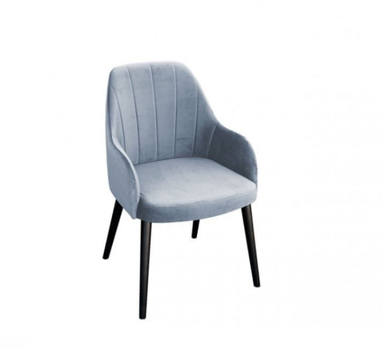 Veneti Čalúnená jedálenská stolička MOVILE 50 - čierna / svetlá modrá