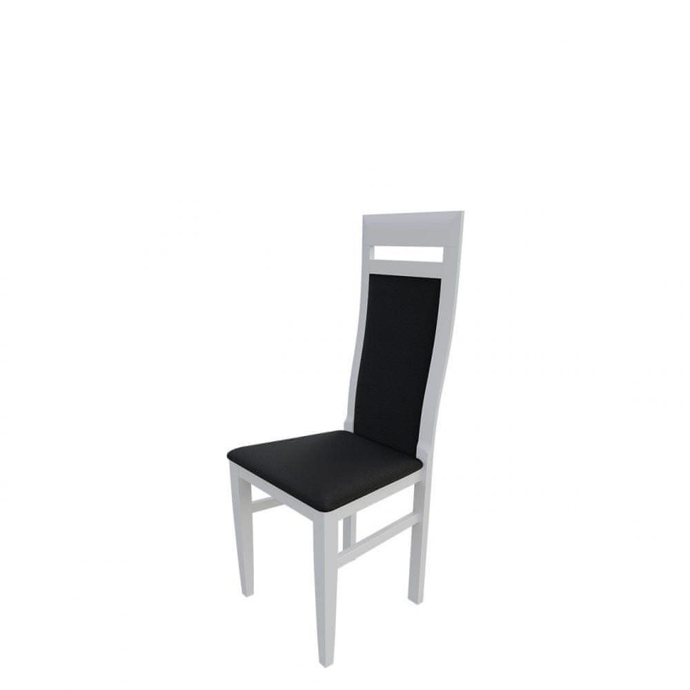 Veneti Jedálenská stolička MOVILE 43 - biela / čierna ekokoža