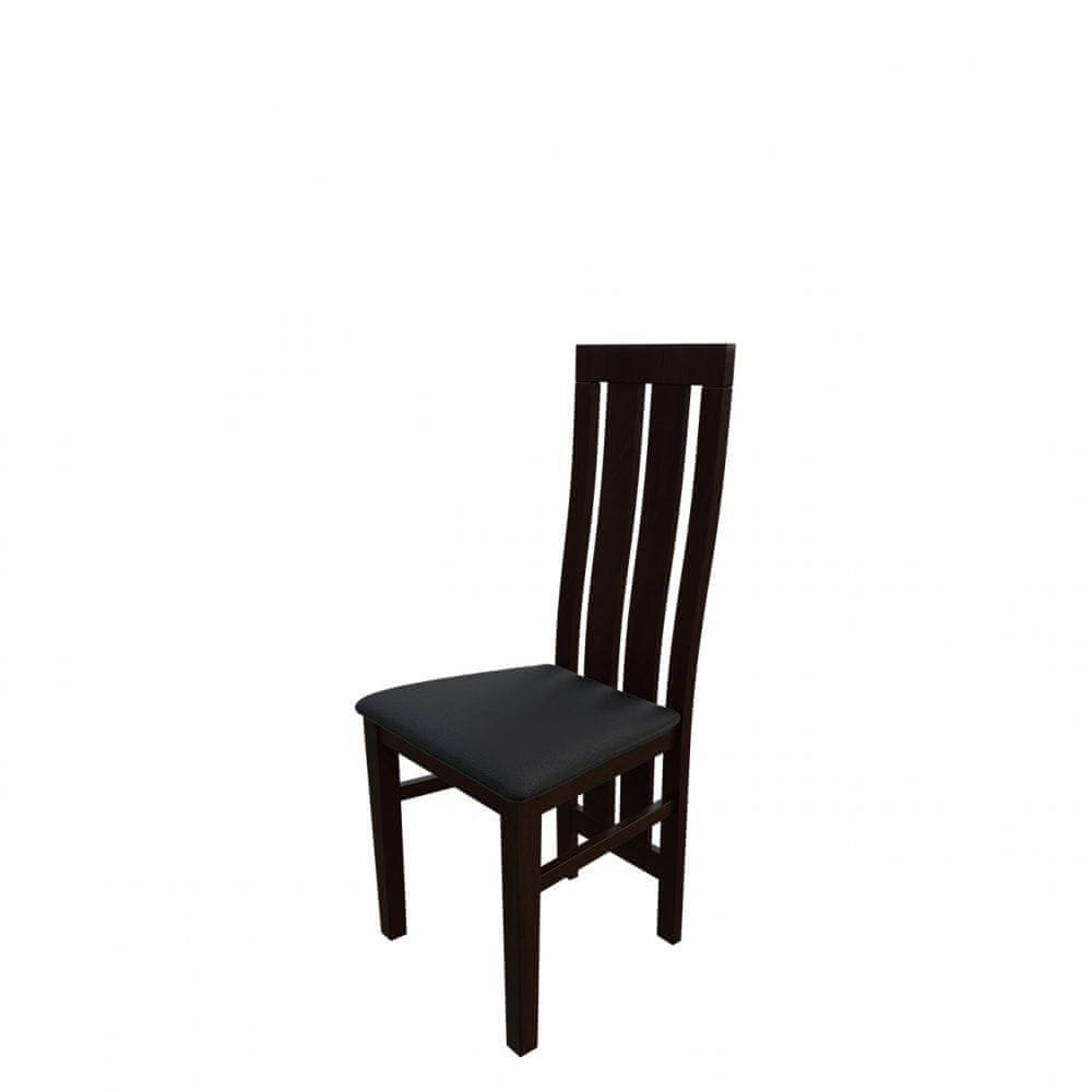 Veneti Jedálenská stolička MOVILE 42 - orech / čierna ekokoža