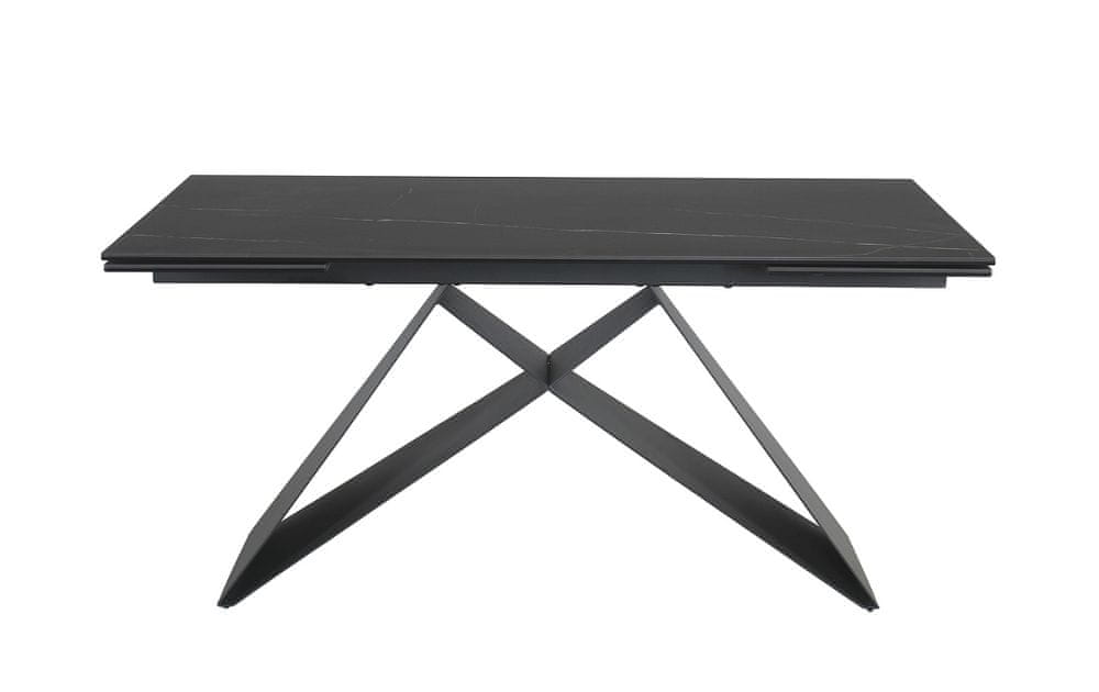 Veneti Rozkladací jedálenský stôl VIDOR 3 - 160x90, čierny / matný čierny