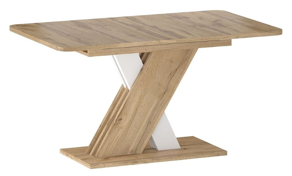 Veneti Rozkladací jedálenský stôl NICASIO - dub wotan / biely matný