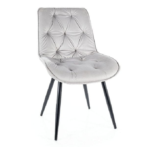 Veneti Moderná stolička LUSINE - čierna / svetlo šedá