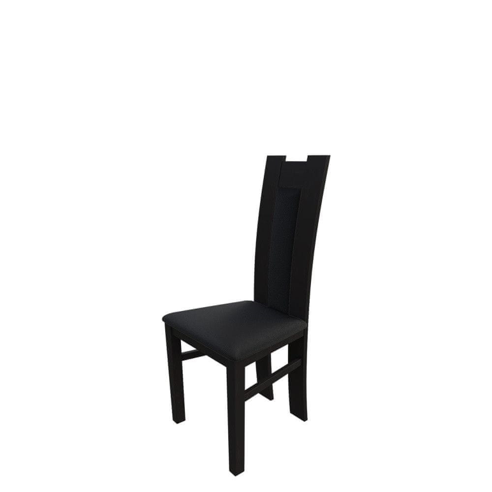 Veneti Jedálenská stolička MOVILE 18 - wenge / čierna ekokoža