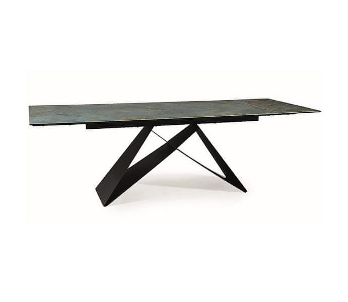 Veneti Rozkladací jedálenský stôl VIDOR 3 - 160x90, tyrkysový / matný čierny